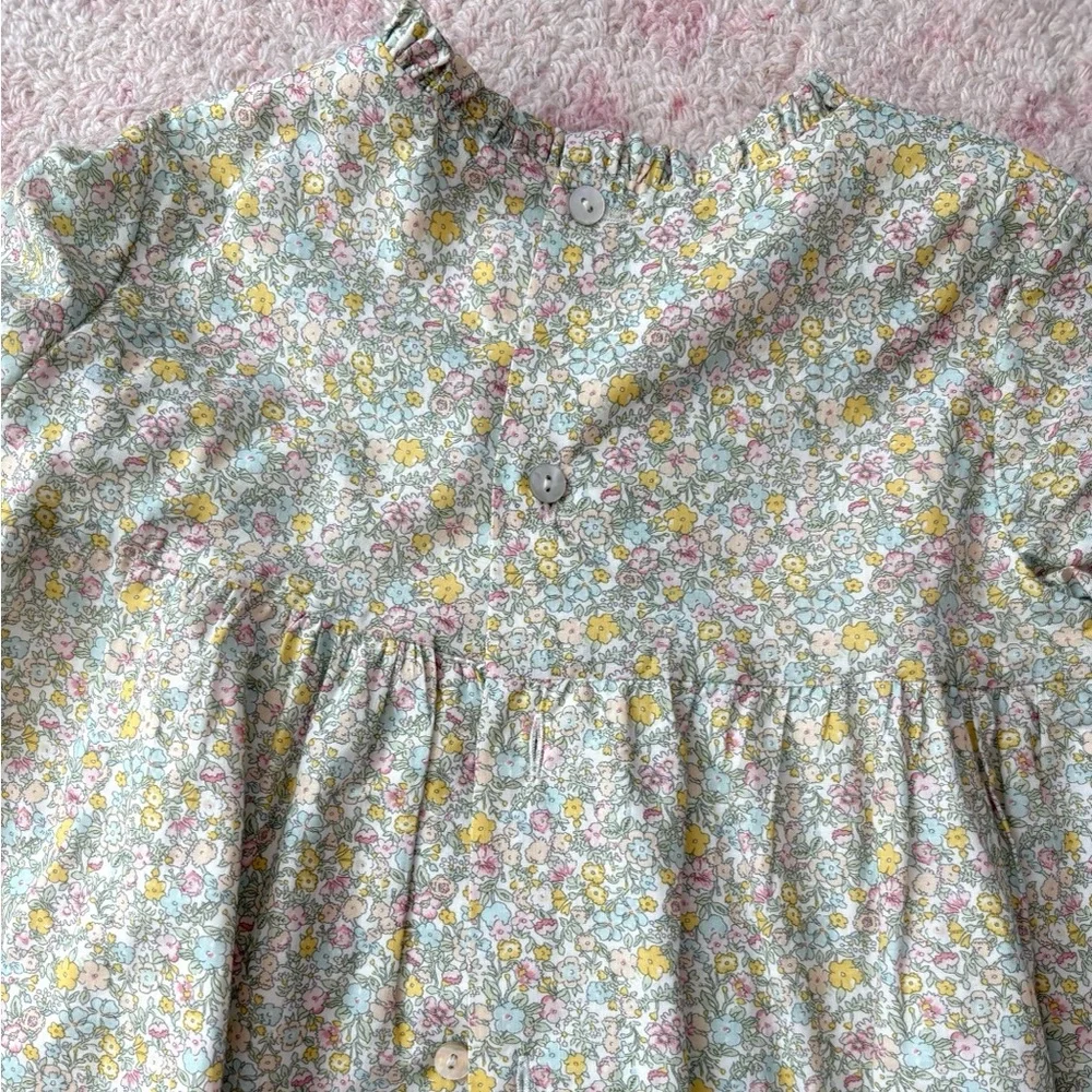 Long-Sleeve Floral Baby Dress and Bloomers - Yellow Floral